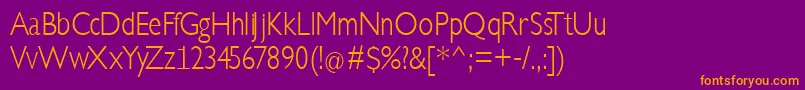 KlillLighttallx Font – Orange Fonts on Purple Background