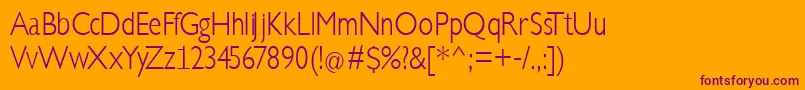 KlillLighttallx Font – Purple Fonts on Orange Background