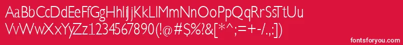フォントKlillLighttallx – 赤い背景に白い文字