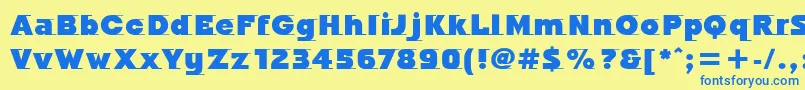 Шрифт OdysseeItcUltra – синие шрифты на жёлтом фоне