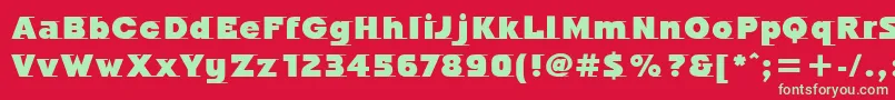 フォントOdysseeItcUltra – 赤い背景に緑の文字