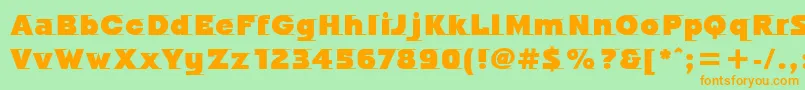 OdysseeItcUltra Font – Orange Fonts on Green Background