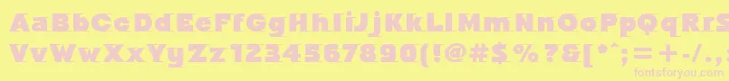 OdysseeItcUltra Font – Pink Fonts on Yellow Background