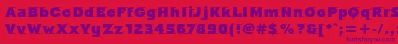Czcionka OdysseeItcUltra – fioletowe czcionki na czerwonym tle