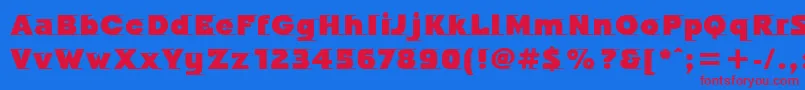 OdysseeItcUltra-fontti – punaiset fontit sinisellä taustalla