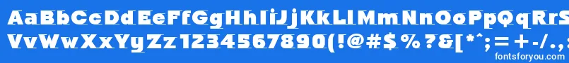 Czcionka OdysseeItcUltra – białe czcionki na niebieskim tle