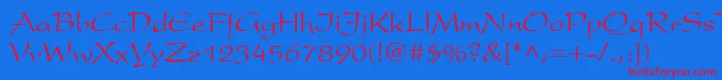 PhilemonRegular Font – Red Fonts on Blue Background