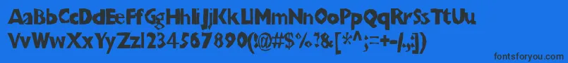 Chunkoblockothinner Font – Black Fonts on Blue Background