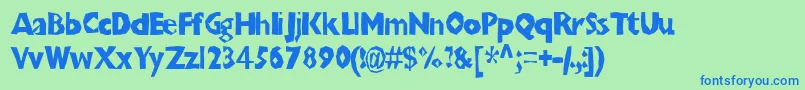 Шрифт Chunkoblockothinner – синие шрифты на зелёном фоне