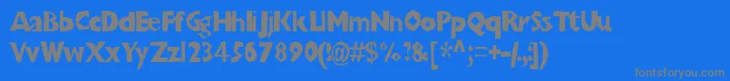 フォントChunkoblockothinner – 青い背景に灰色の文字