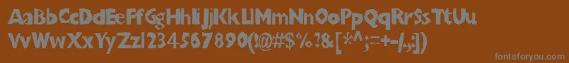Chunkoblockothinner-Schriftart – Graue Schriften auf braunem Hintergrund
