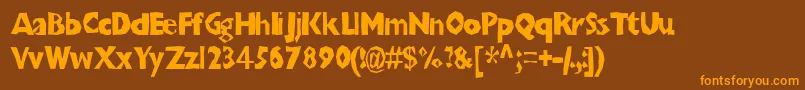 Шрифт Chunkoblockothinner – оранжевые шрифты на коричневом фоне
