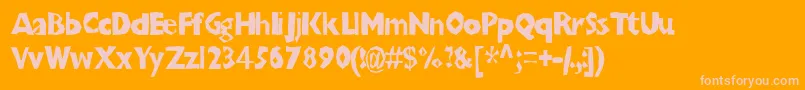 Więcej informacji o czcionce Chunkoblockothinner Czcionka Chunkoblockothinner – różowe czcionki na pomarańczowym tle