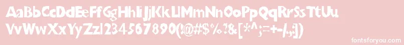 Chunkoblockothinner-Schriftart – Weiße Schriften auf rosa Hintergrund