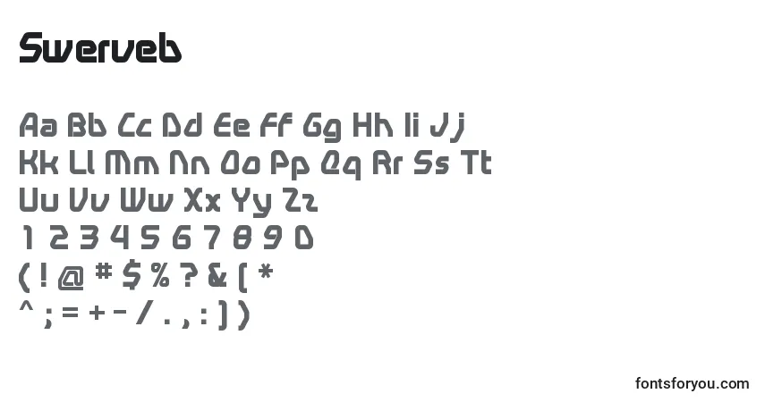 Шрифт Swerveb – алфавит, цифры, специальные символы