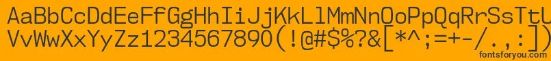 Nk57MonospaceScBk Font – Black Fonts on Orange Background