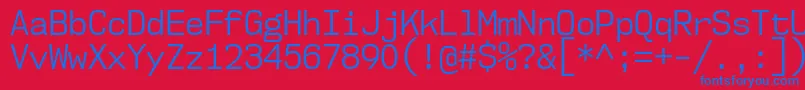 Nk57MonospaceScBk Font – Blue Fonts on Red Background