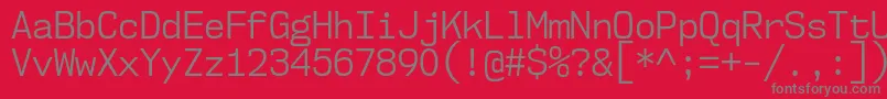 フォントNk57MonospaceScBk – 赤い背景に灰色の文字
