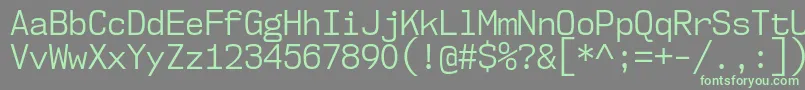 Nk57MonospaceScBk Font – Green Fonts on Gray Background