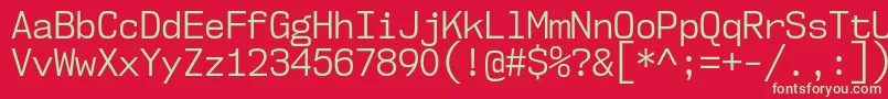 Nk57MonospaceScBk Font – Green Fonts on Red Background