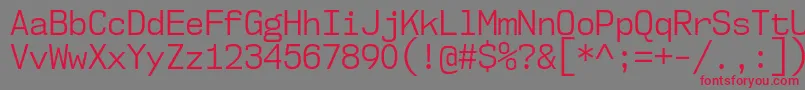 Nk57MonospaceScBk Font – Red Fonts on Gray Background