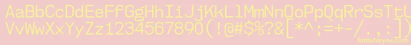 Weitere Informationen zur Nk57MonospaceScBk-Schriftart Nk57MonospaceScBk-Schriftart – Gelbe Schriften auf rosa Hintergrund