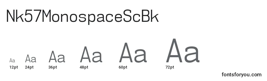 Nk57MonospaceScBk Font Sizes