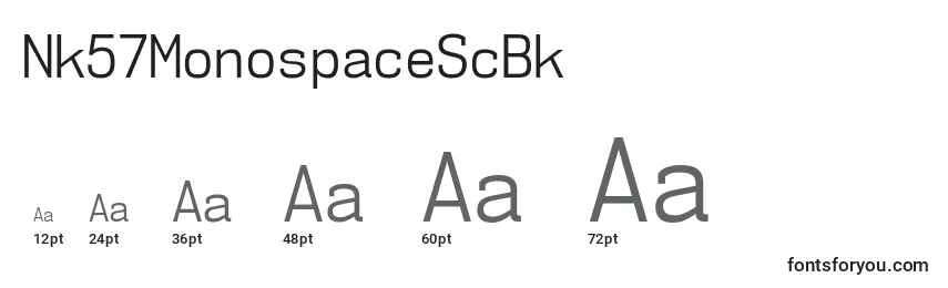 Größen der Schriftart Nk57MonospaceScBk