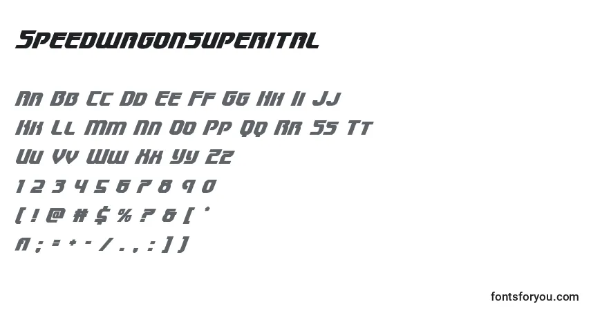 Speedwagonsuperital-fontti – aakkoset, numerot, erikoismerkit