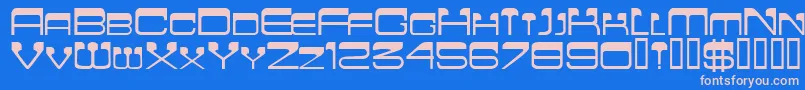 Flattopscapsssk Font – Pink Fonts on Blue Background
