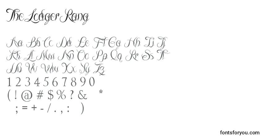 A fonte TheLodgerRang – alfabeto, números, caracteres especiais
