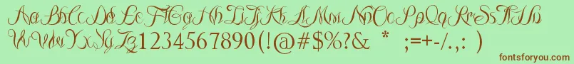 TheLodgerRang Font – Brown Fonts on Green Background