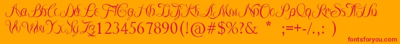 TheLodgerRang Font – Red Fonts on Orange Background