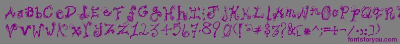 BipolarBraden-Schriftart – Violette Schriften auf grauem Hintergrund