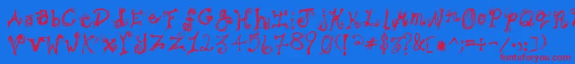 BipolarBraden Font – Red Fonts on Blue Background