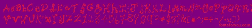 Fonte BipolarBraden – fontes vermelhas em um fundo violeta