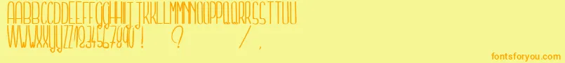 TellMeASecretLight Font – Orange Fonts on Yellow Background
