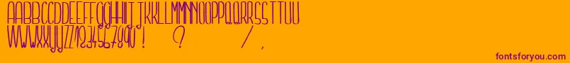 TellMeASecretLight-Schriftart – Violette Schriften auf orangefarbenem Hintergrund