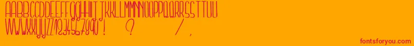 TellMeASecretLight Font – Red Fonts on Orange Background