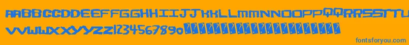 Boldshake Font – Blue Fonts on Orange Background