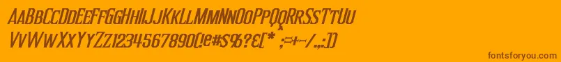 InquisitorItalic-fontti – ruskeat fontit oranssilla taustalla