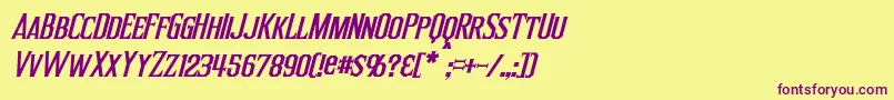 Fonte InquisitorItalic – fontes roxas em um fundo amarelo