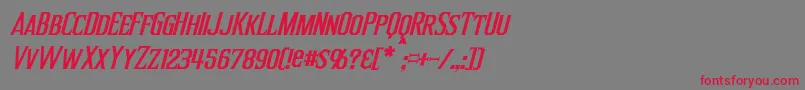 フォントInquisitorItalic – 赤い文字の灰色の背景