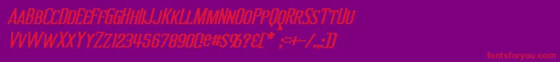 InquisitorItalic-fontti – punaiset fontit violetilla taustalla