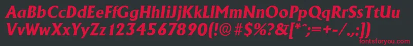 フォントAdelonserialXboldItalic – 黒い背景に赤い文字