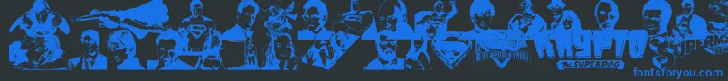 Weitere Informationen zur SupermanLastSonOfKryptonSuper-Schriftart SupermanLastSonOfKryptonSuper-Schriftart – Blaue Schriften auf schwarzem Hintergrund