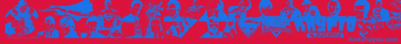 Police SupermanLastSonOfKryptonSuper – polices bleues sur fond rouge