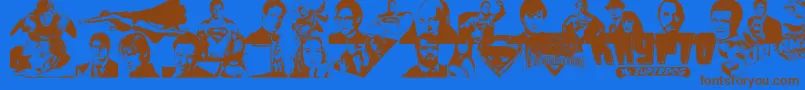 SupermanLastSonOfKryptonSuper Font – Brown Fonts on Blue Background