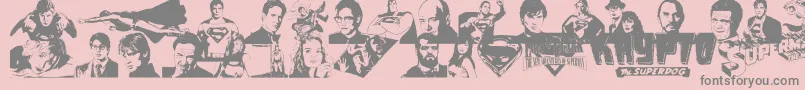 Fonte SupermanLastSonOfKryptonSuper – fontes cinzas em um fundo rosa