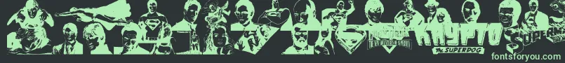 Police SupermanLastSonOfKryptonSuper – polices vertes sur fond noir
